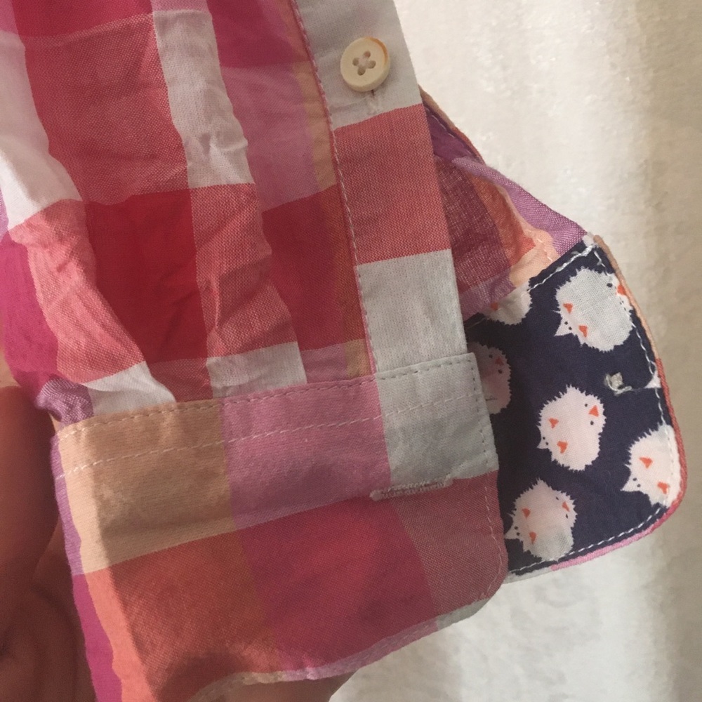 Pink plaid button down - Picture 4 of 5